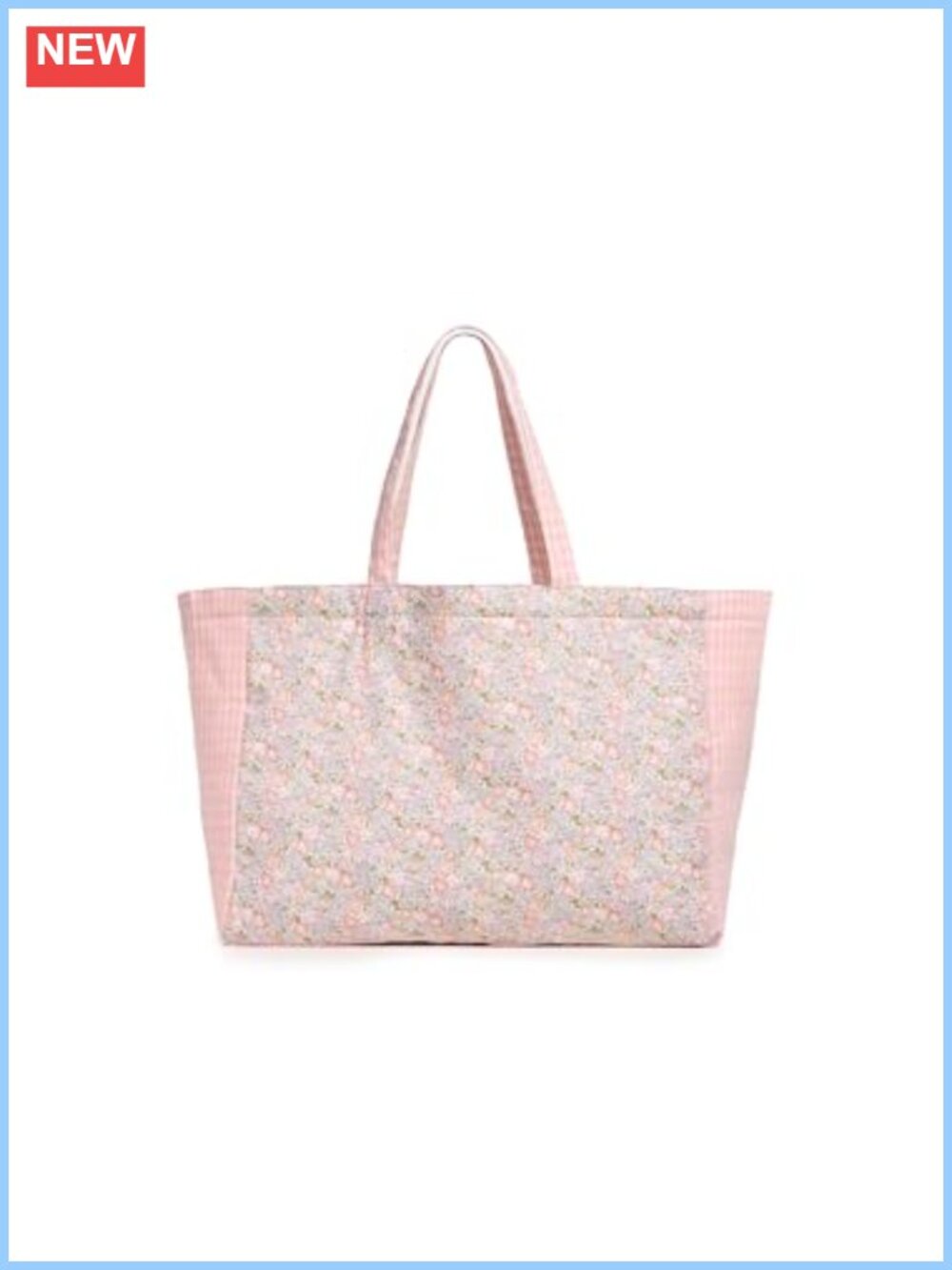 Stoney Clover Lane Large Everything Tote Bag Shoulder Straps Gingham Floral